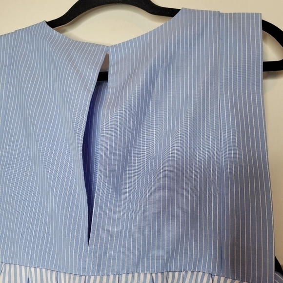 Zara Blue and White Striped Peplum Top - Picture 11 of 13